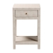 Baxton Studio Dansby Modern Beige Faux Shagreen 1-Drawer End Table - BSOJY24A098-Beige/Shagreen-End Table