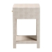Baxton Studio Dansby Modern Beige Faux Shagreen 1-Drawer End Table - BSOJY24A098-Beige/Shagreen-End Table