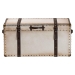Baxton Studio Nevio Vintage Weathered White Canvas Storage Trunk - BSOJY24A051-Large-White/Canvas-Storage Ottoman