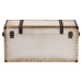 Baxton Studio Nevio Vintage Weathered White Canvas Storage Trunk - BSOJY24A051-Large-White/Canvas-Storage Ottoman
