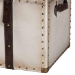 Baxton Studio Nevio Vintage Weathered White Canvas Storage Trunk - BSOJY24A051-Large-White/Canvas-Storage Ottoman