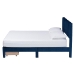 Baxton Studio Elora Modern Navy Blue Pleated Velvet Queen Size Storage Bed - BSOCFSP0839-A-Navy Blue-Queen
