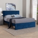 Baxton Studio Elora Modern Navy Blue Pleated Velvet Queen Size Storage Bed - BSOCFSP0839-A-Navy Blue-Queen