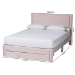 Baxton Studio Elora Modern Light Pink Pleated Velvet Queen Size Storage Bed - BSOCFSP0839-A-Light Pink-Queen