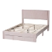 Baxton Studio Elora Modern Light Pink Pleated Velvet Queen Size Storage Bed - BSOCFSP0839-A-Light Pink-Queen