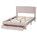 Baxton Studio Elora Modern Light Pink Pleated Velvet Queen Size Storage Bed - BSOCFSP0839-A-Light Pink-Queen