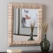 bali & pari Adino Bohemian Woven Natural Grasscloth Rectangle Accent Mirror - BSOAdino-Waterhyacinth-Wide Small-Mirror