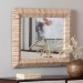 bali & pari Adino Bohemian Woven Natural Grasscloth Square Accent Mirror - BSOAdino-Waterhyacinth-Square Medium-Mirror