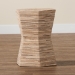 bali & pari Idana Bohemian Woven Grasscloth Hourglass End Table - BSONatural Woven Mendong-Hexagon-ET