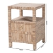 bali & pari Paine Bohemian Woven Grasscloth 2-Drawer Nightstand - BSOPaine-Natural Woven Grasscloth-NS