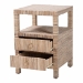 bali & pari Paine Bohemian Woven Grasscloth 2-Drawer Nightstand - BSOPaine-Natural Woven Grasscloth-NS