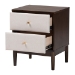 Baxton Studio Nikolai Mid-Century Beige Fabric and Wenge Brown Wood 2-Drawer Nightstand - BSOMG9009-Beige/Wenge-2DW-NS
