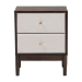 Baxton Studio Nikolai Mid-Century Beige Fabric and Wenge Brown Wood 2-Drawer Nightstand - BSOMG9009-Beige/Wenge-2DW-NS