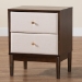 Baxton Studio Nikolai Mid-Century Beige Fabric and Wenge Brown Wood 2-Drawer Nightstand - BSOMG9009-Beige/Wenge-2DW-NS