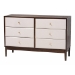 Baxton Studio Nikolai Mid-Century Beige Fabric and Wenge Brown Wood 6-Drawer Dresser
