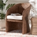 bali & pari Memphis Bohemian Peanut Brown Braided Rattan Arm Chair - BSOMemphis-Peanut Brown/Rattan-CC