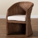 bali & pari Memphis Bohemian Peanut Brown Braided Rattan Arm Chair - BSOMemphis-Peanut Brown/Rattan-CC