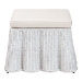 bali & pari Palm Bohemian White Scallop Rattan Ottoman - BSOPalm-White Rattan-Ottoman w/ Cushion