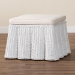 bali & pari Palm Bohemian White Scallop Rattan Ottoman - BSOPalm-White Rattan-Ottoman w/ Cushion