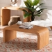 bali & pari Guevara Bohemian Light Honey Fluted Rattan Coffee Table - BSOWaterfall-Light Honey-Rattan-CT