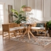 bali & pari Seranay Bohemian Scallop Light Honey Rattan 2-Piece Dining Nook Set - BSOPalm Short-Natural Rattan-L Shape Seating