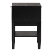 Baxton Studio Shirin Mid-Century Beige Fabric and Black Wood 1-Drawer Nightstand - BSOMG9013-Sand Stone-FG2203-2/Black-1DW-NS