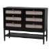 Baxton Studio Shirin Mid-Century Beige Fabric and Black Wood 6-Drawer Dresser