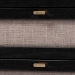 Baxton Studio Shirin Mid-Century Beige Fabric and Black Wood Queen 4-Piece Bedroom Set with Two nightstands - BSOShirin-Sand Stone/Black-Queen-4PC Bedroom Set