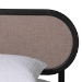Baxton Studio Shirin Mid-Century Beige Fabric and Black Wood Queen 4-Piece Bedroom Set with Two nightstands - BSOShirin-Sand Stone/Black-Queen-4PC Bedroom Set