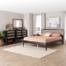 Baxton Studio Shirin Mid-Century Beige Fabric and Black Wood Queen 4-Piece Bedroom Set - BSOTammy-Sand Stone/Black-Queen-4PC Bedroom Set