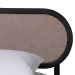 Baxton Studio Shirin Mid-Century Beige Fabric and Black Wood Queen Platform Bed - BSOMG0240-Sand Stone-FG2203-2/Black-Queen