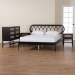 Baxton Studio Florica Art Deco Black Wood Queen 4-Piece Bedroom Set with Two Nightstands - BSOWenna-Sand Stone/Black-Queen-4PC Bedroom Set