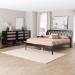 Baxton Studio Florica Art Deco Black Wood Queen 4-Piece Bedroom Set - BSOFlorica-Sand Stone/Black-Queen-4PC Bedroom Set