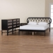 Baxton Studio Florica Art Deco Black Wood Queen 4-Piece Bedroom Set - BSOFlorica-Sand Stone/Black-Queen-4PC Bedroom Set