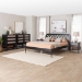 Baxton Studio Florica Art Deco Black Wood Queen 5-Piece Bedroom Set - BSOShelby-Sand Stone/Black-Queen-5PC Bedroom Set