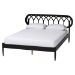 Baxton Studio Florica Art Deco Black Wood Queen 5-Piece Bedroom Set - BSOShelby-Sand Stone/Black-Queen-5PC Bedroom Set