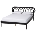Baxton Studio Florica Art Deco Black Wood Queen 4-Piece Bedroom Set - BSOFlorica-Sand Stone/Black-Queen-4PC Bedroom Set