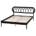Baxton Studio Florica Art Deco Black Wood Queen Platform Bed - BSOMG0240-1-Black-Queen