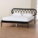 Baxton Studio Florica Art Deco Black Wood Queen Platform Bed - BSOMG0240-1-Black-Queen
