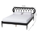 Baxton Studio Florica Art Deco Black Wood Queen Platform Bed - BSOMG0240-1-Black-Queen