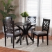Baxton Studio Norah Modern Grey Fabric and Dark Brown Finished Wood 5-Piece Dining Set - BSONorah-Grey/Dark Brown-5PC Dining Set