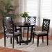 Baxton Studio Alena Modern Grey Fabric and Dark Brown Finished Wood 5-Piece Dining Set - BSOJodie-Grey/Dark Brown-5PC Dining Set