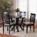 Baxton Studio Elise Modern Grey Fabric and Dark Brown Finished Wood 5-Piece Dining Set - BSOLydie-Grey/Dark Brown-5PC Dining Set