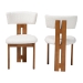 Baxton Studio Kyren Modern Cream Boucle 2-Piece Dining Chair Set - BSOBBT5538-Walnut/Cream-DC