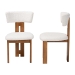 Baxton Studio Kyren Modern Cream Boucle 2-Piece Dining Chair Set - BSOBBT5538-Walnut/Cream-DC