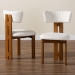 Baxton Studio Kyren Modern Cream Boucle 2-Piece Dining Chair Set - BSOBBT5538-Walnut/Cream-DC