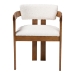 Baxton Studio Carice Modern Cream Boucle Dining Chair - BSOBBT5539-Walnut/Cream-DC