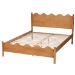 Baxton Studio Malaya Modern Oak Brown Wood Queen Platform Bed with Scalloped Edges - BSOMG0239-NT Oak-Queen