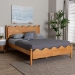 Baxton Studio Malaya Modern Oak Brown Wood Queen Platform Bed with Scalloped Edges - BSOMG0239-NT Oak-Queen
