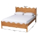 Baxton Studio Malaya Modern Oak Brown Wood Queen Platform Bed with Scalloped Edges - BSOMG0239-NT Oak-Queen